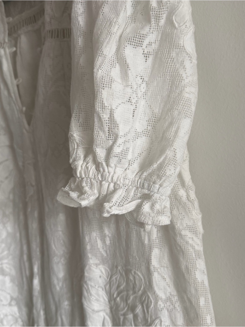 Anthropologie Porridge Embroidered Lace Babydoll Dress White Flowy Feminine - Picture 5 of 13